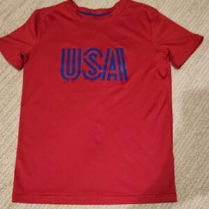 All in Motion Red Kids Tee with USA Design